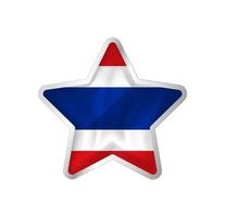 Thailand flag in star. Button star and flag template. Easy editing and vector in groups. National flag vector illustration on white background.