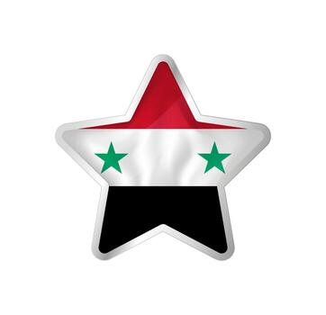 Syria flag in star. Button star and flag template. Easy editing and vector in groups. National flag vector illustration on white background.