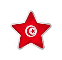 Tunisia flag in star. Button star and flag template. Easy editing and vector in groups. National flag vector illustration on white background.