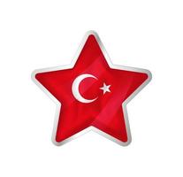 Turkey flag in star. Button star and flag template. Easy editing and vector in groups. National flag vector illustration on white background.