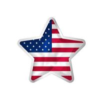 United States flag in star. Button star and flag template. Easy editing and vector in groups. National flag vector illustration on white background.