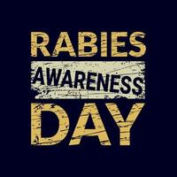 Rabies Awareness Fun Run, International rabies Day POD Design vector