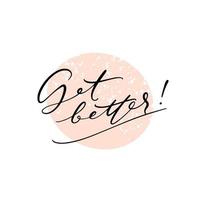 Get better clip-art illustration. Motivational hand drawn lettering on textured round shape background. Vector hand drawn typography concept.