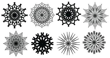 establecer mandala, mandalas. elementos decorativos antiguos. patrón oriental, ilustración vectorial. islam, árabe, indio, turco, pakistán, chino, motivos otomanos vector