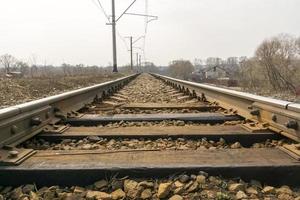 Railway Tracks Close up photo