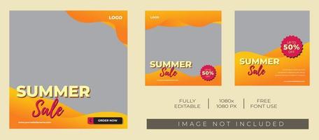 plantilla de venta de verano para publicación en redes sociales. color moderno y unico vector