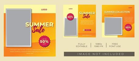 Summer sale template for Social media post. Modern and Unique colour vector