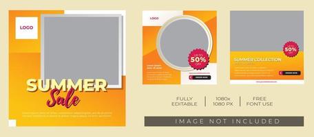 Summer sale template for Social media post. Modern and Unique colour vector