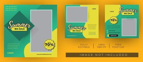 Summer sale template for Social media post. Perfect for online promotional and marketing campaign vector