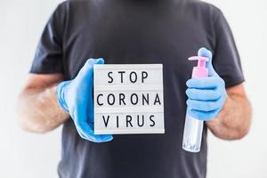 detener el concepto de coronavirus foto