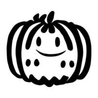 Pumpkin with a face doodle vector