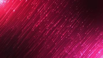 partículas coloridas de néon com tema vermelho chovendo fundo de partículas de animação abstrata, animação de ilustração de efeito cibernético de tecnologia espacial futurista rápida a laser. video