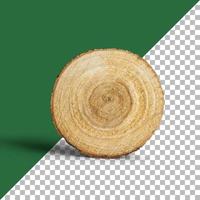 Rounded wooden cut board isolated photo