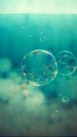 burbujas de aire en el fondo del arte del agua foto