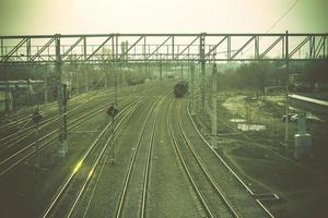 Railway Track at Train Station photo