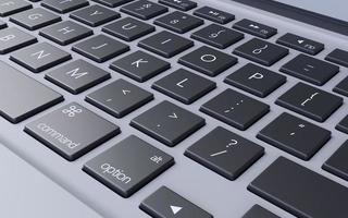 3D rendering closeup keyboard laptop photo