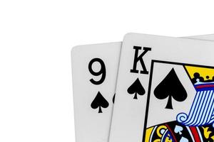 card 9 K spades isolated on white background photo