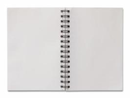 open spiral notebook isolated on white with clipping path photo