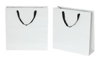 white paper bag isolated on white photo