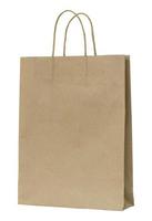 brown paper bag isolated on white photo