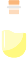 Glass bottle with massage oil in flat style png