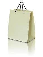 paper shopping bag on white background photo