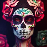 Mexican sugar skull face paint photo