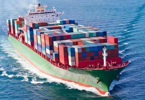 Container Ship in sea photo