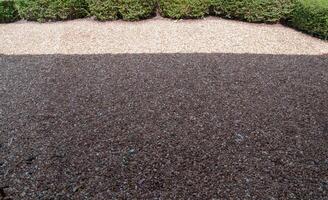 The gravel floor with the shadow of the sun on top With tree on top, The image of panorama view photo