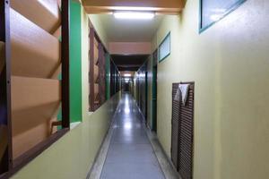 Room corridor In the hotel at night time photo