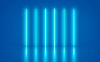 Blue Neon Line Light Shapes Futuristic Abstract background and reflective. photo