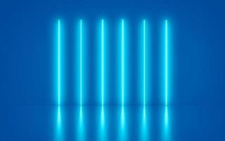 Blue Neon Line Light Shapes Futuristic Abstract background and reflective. photo