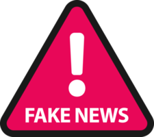 red fake news warning sign png