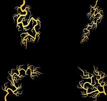 Thunderstorm Lightning on a Black Background vector