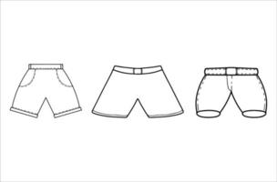 Hand-drawn Set of Trousers Illustrations White Background vector