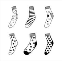colección de ilustraciones de diseño de calcetines vector