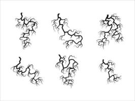 conjunto de ilustraciones de silueta de tormenta y relámpago vector