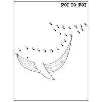 Whale connect the dots activities vector