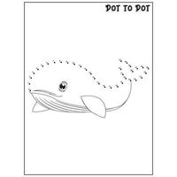 Whale connect the dots activities vector