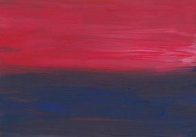 Deep red and blue background painting. Abstract minimalist backdrop. Hand drawn texture. Brush strokes of paint on paper. Modern art photo