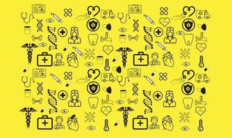 simple patterns with icons related to Healthcare and Medical illustration design vector