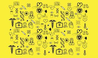 simple patterns with icons related to Healthcare and Medical illustration design vector