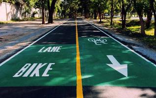 new bike lane along road photo