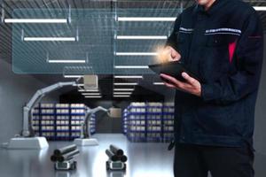 Cat robot for industry 4.0 3d render communication to people cybernetic manufacturing connection in factory automate in car dealership automation futuristic future cat toy intelligence 3d render photo