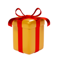Christmas gift box isolated 3d render png