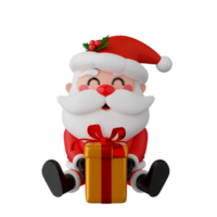 santa claus aislado render 3d png