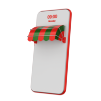 Christmas smartphone isolated 3d render png