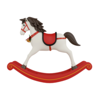 cavalo de balanço de natal isolado 3d render png