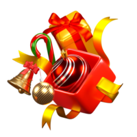 weihnachtsgeschenkbox isoliert 3d rendern png