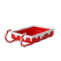 weihnachtsschlitten isoliert 3d rendern png